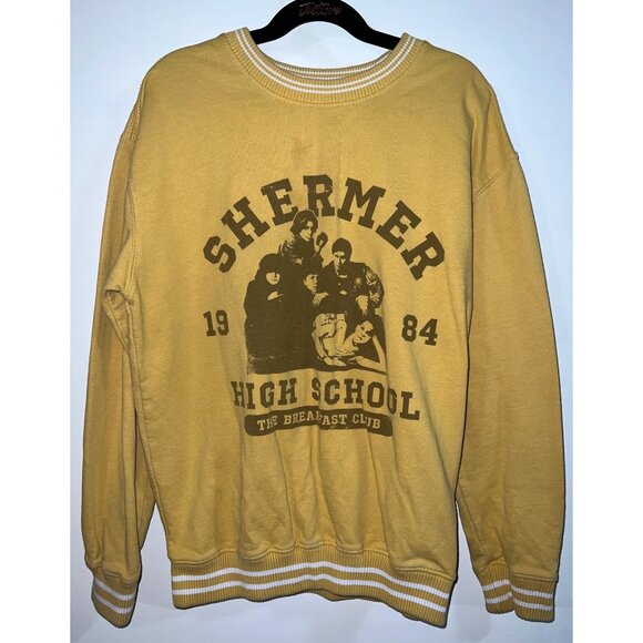 Vintage Shermer High School 1984 Sweatshirt "The Breakfast Club" Yellow XS - Picture 1 of 3